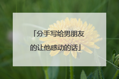分手写给男朋友的让他感动的话