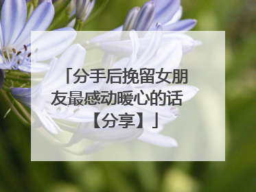 分手后挽留女朋友最感动暖心的话 【分享】