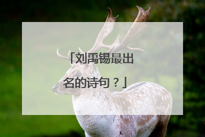 刘禹锡最出名的诗句？