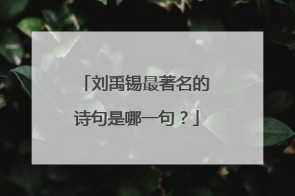 刘禹锡最著名的诗句是哪一句？