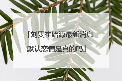 刘雯崔始源最新消息默认恋情是真的吗