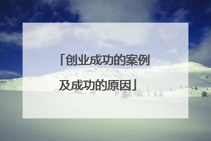 创业成功的案例及成功的原因