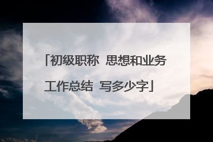 初级职称 思想和业务工作总结 写多少字