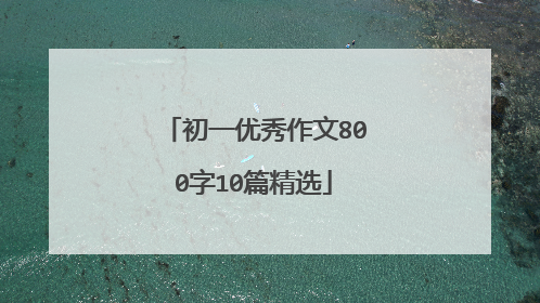 初一优秀作文800字10篇精选