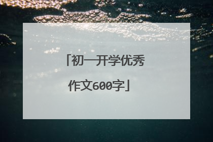 初一开学优秀作文600字