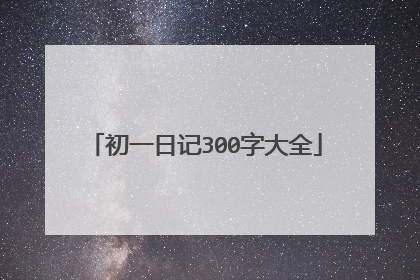 初一日记300字大全