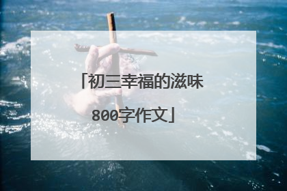 初三幸福的滋味800字作文