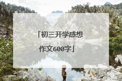 初三开学感想作文600字