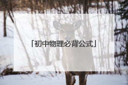 初中物理必背公式
