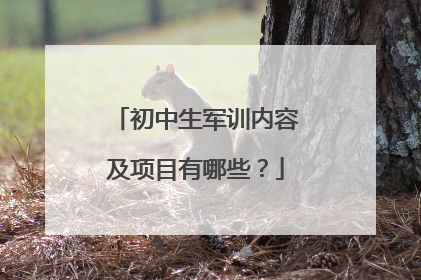 初中生军训内容及项目有哪些?