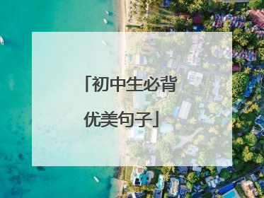 初中生必背优美句子