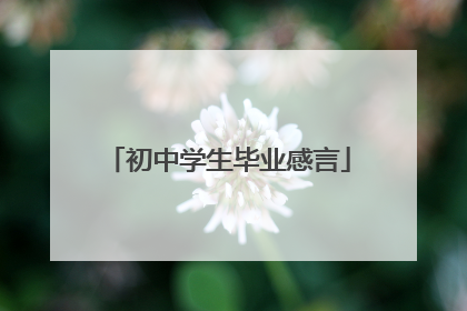 初中学生毕业感言