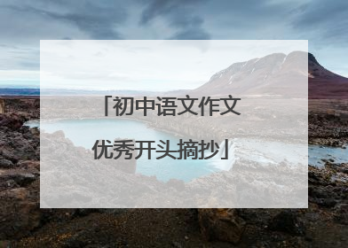 初中语文作文优秀开头摘抄