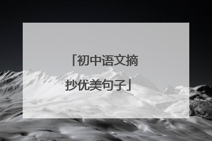 初中语文摘抄优美句子
