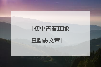 初中青春正能量励志文章