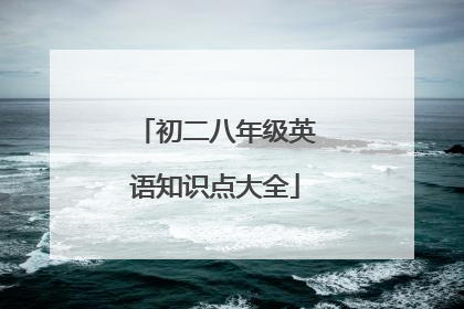 初二八年级英语知识点大全