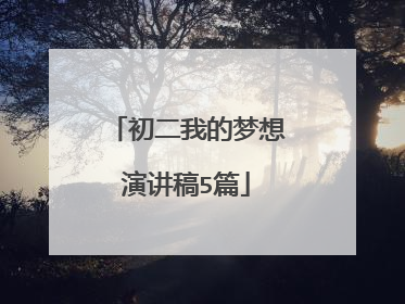 初二我的梦想演讲稿5篇