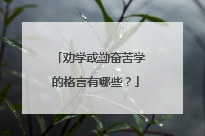 劝学或勤奋苦学的格言有哪些？