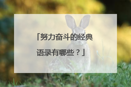 努力奋斗的经典语录有哪些?