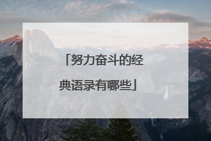 努力奋斗的经典语录有哪些