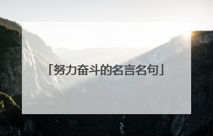 努力奋斗的名言名句