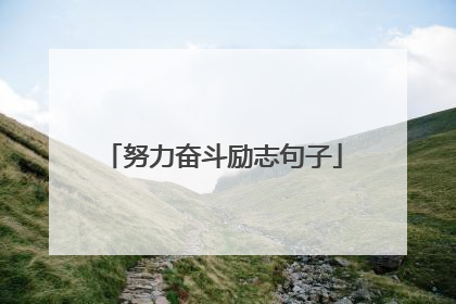 努力奋斗励志句子