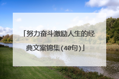努力奋斗激励人生的经典文案锦集(40句)
