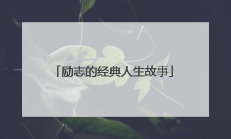 励志的经典人生故事