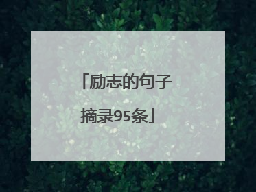 励志的句子摘录95条