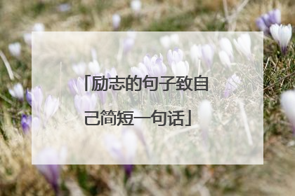 励志的句子致自己简短一句话