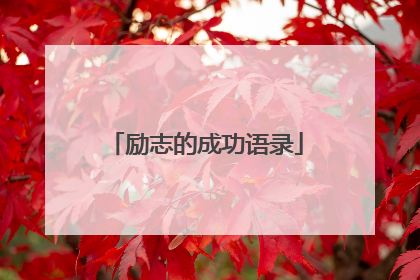 励志的成功语录