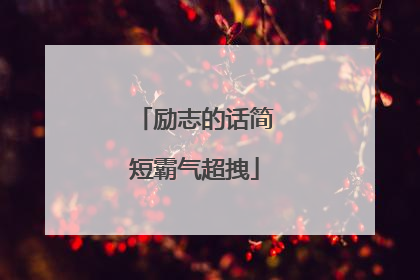 励志的话简短霸气超拽
