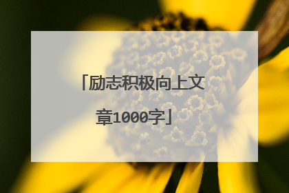 励志积极向上文章1000字