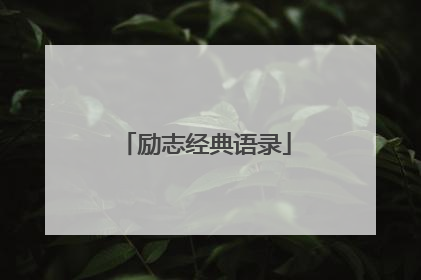 励志经典语录