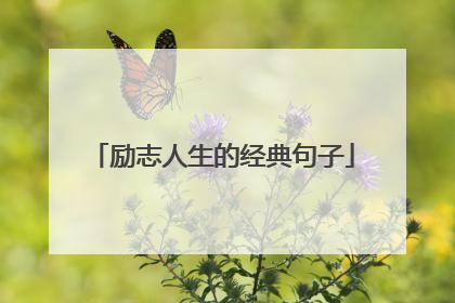 励志人生的经典句子