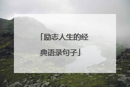 励志人生的经典语录句子