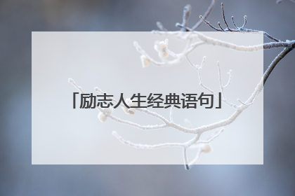 励志人生经典语句