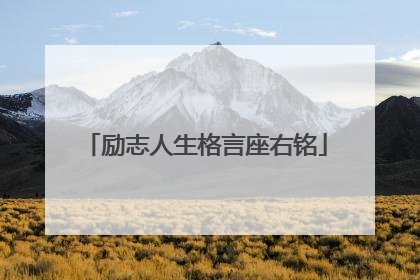 励志人生格言座右铭