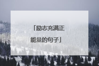 励志充满正能量的句子