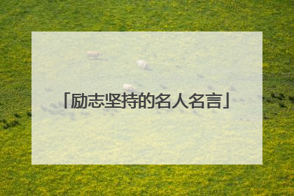 励志坚持的名人名言