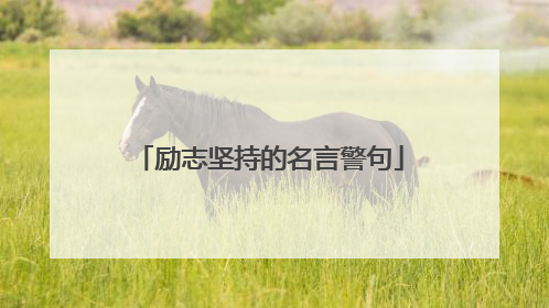 励志坚持的名言警句