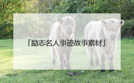 励志名人事迹故事素材