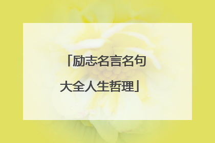 励志名言名句大全人生哲理
