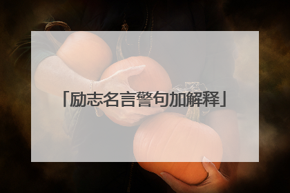 励志名言警句加解释