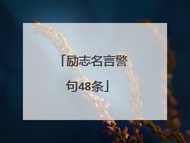 励志名言警句48条