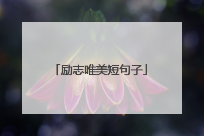 励志唯美短句子
