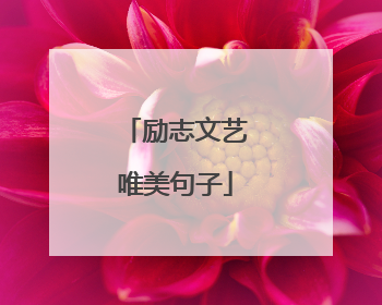 励志文艺唯美句子