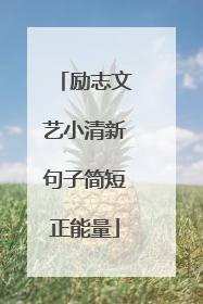 励志文艺小清新句子简短正能量
