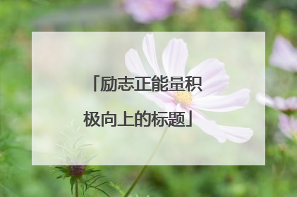 励志正能量积极向上的标题