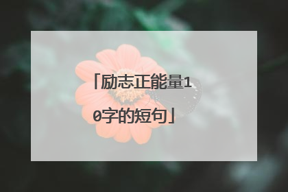励志正能量10字的短句